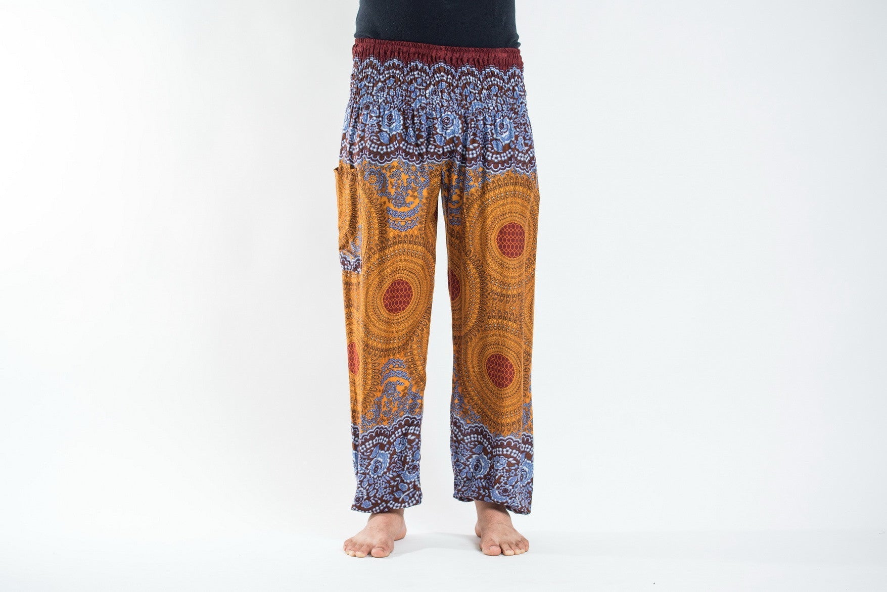 Geometric Mandalas Men's Harem Pants in Bronze