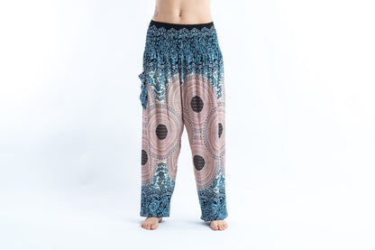 Geometric Mandalas Women's Harem Pants in Silver Gray