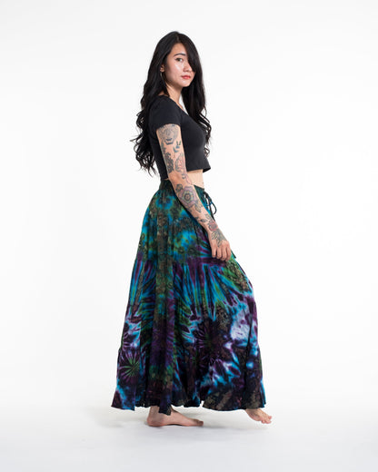Tie Dye Long Skirt in Blue Purple