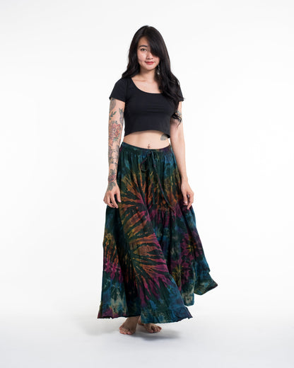 Tie Dye Long Skirt in Green
