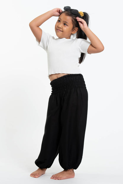 Solid Color Kids Harem Pants in Black