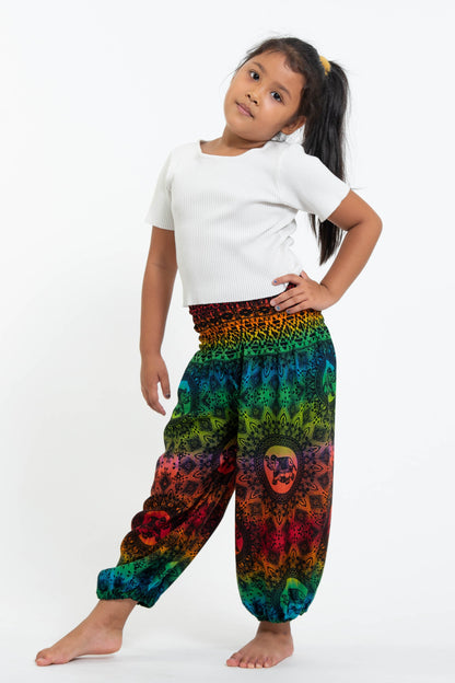 Rainbow Elephant Kids Elephant Pants in Orange