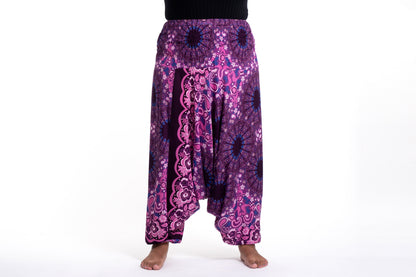Plus Size Paisley Mandalas 2-in-1 Jumpsuit Harem Pants in Purple