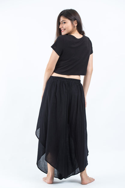 Women's Cotton Tulip Palazzo Pants in Black