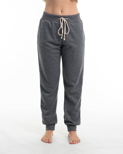 Women's Terry Pants with Tribal Pockets in Black (Size M - XL)