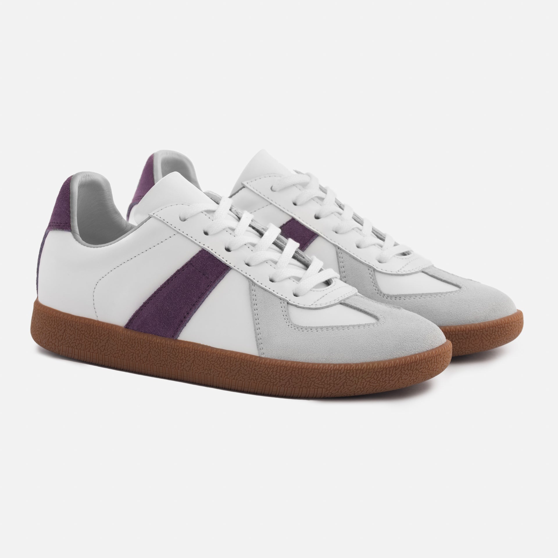 Morgen Trainers - Leather/Suede - Gum Sole - Women's
